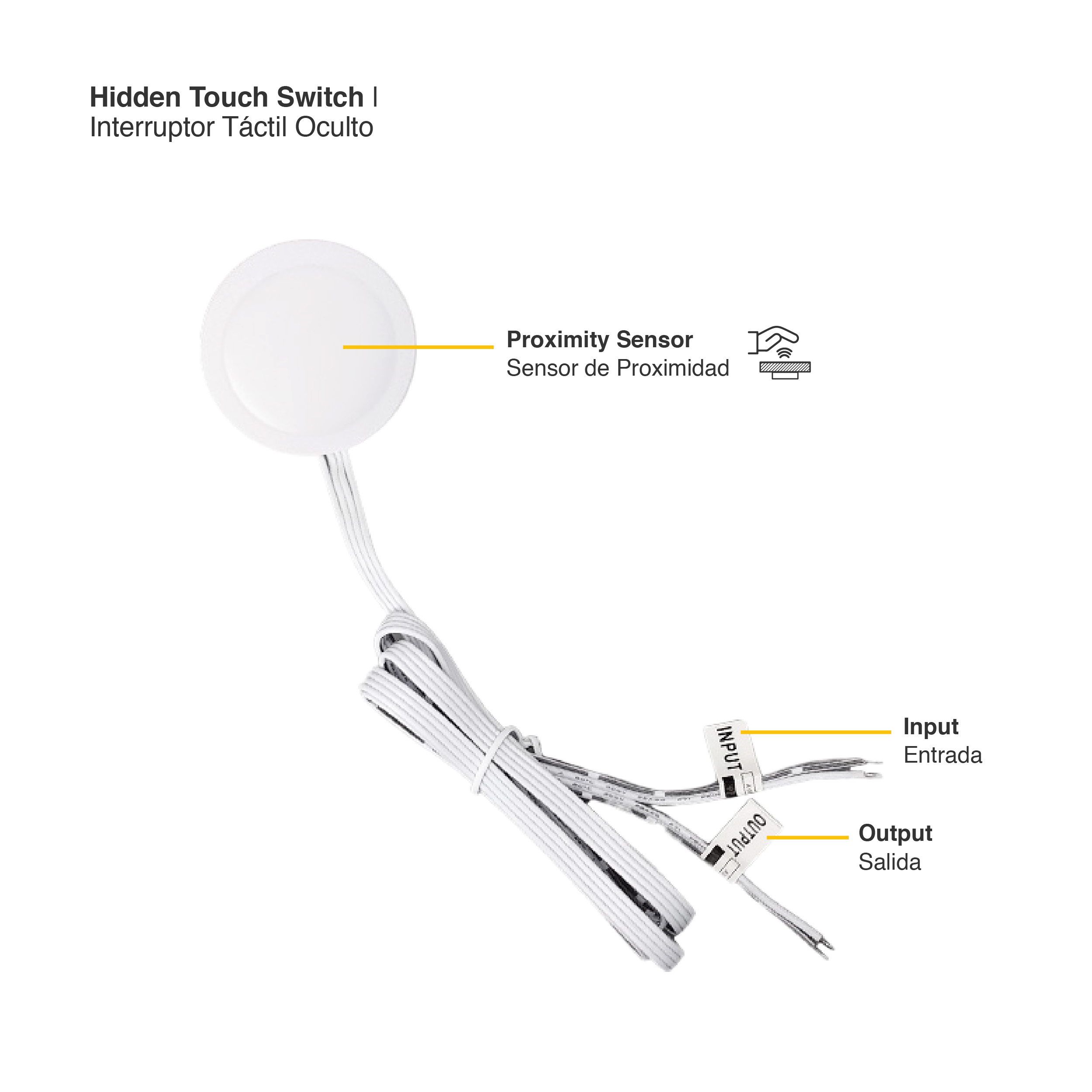  Interruptor Táctil Oculto Circular Ø52mm 12V-24V