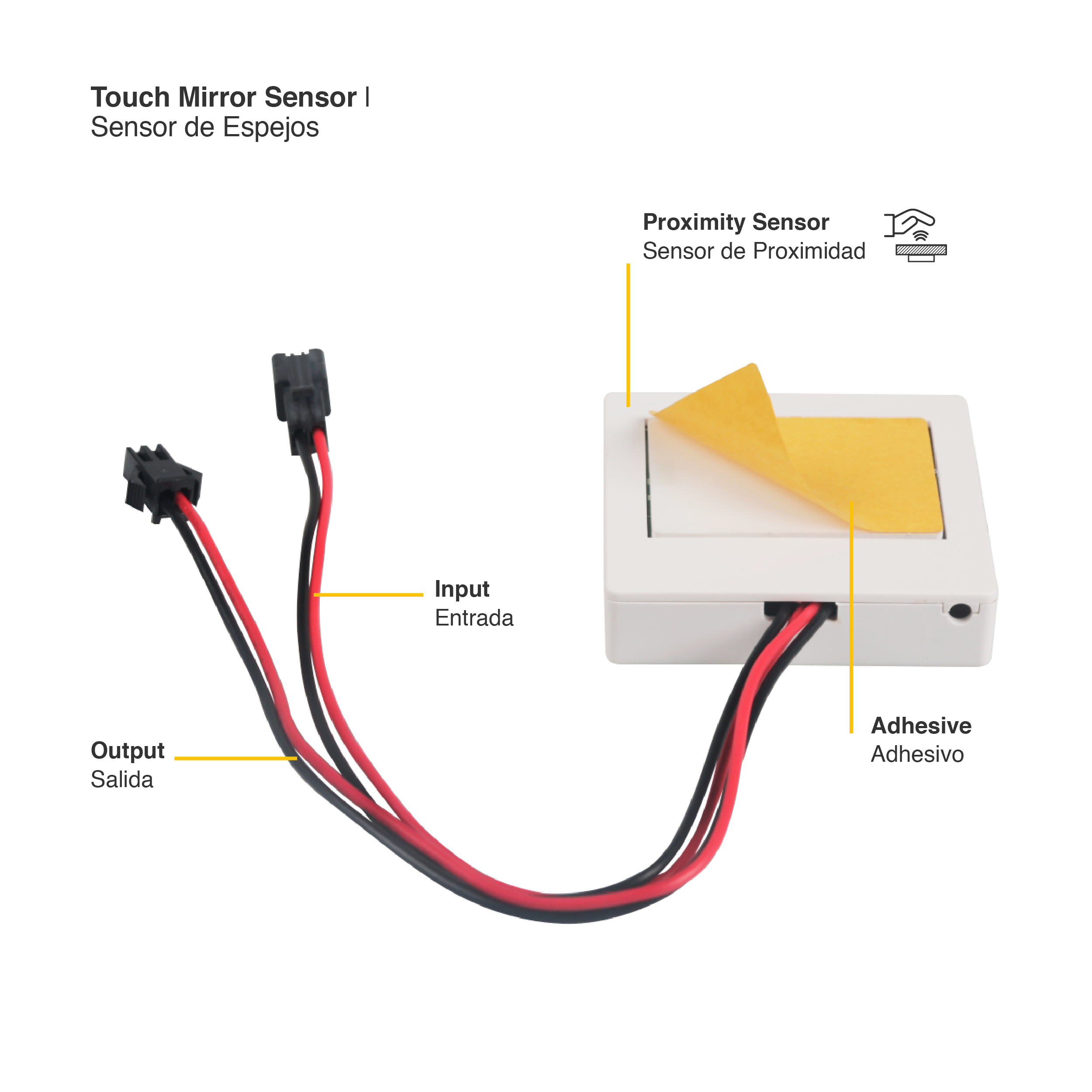Sensor de Espejos ON/OFF Dimerizable 12-24V