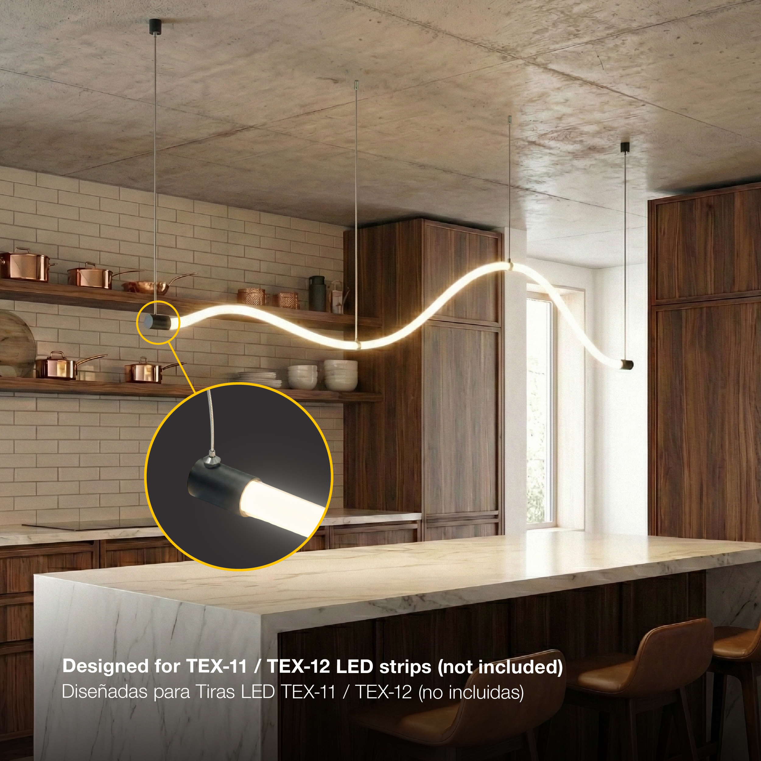 Kit de 2 tapas de Aluminio Negro + Cable de acero 1,5m para tex-11/12 