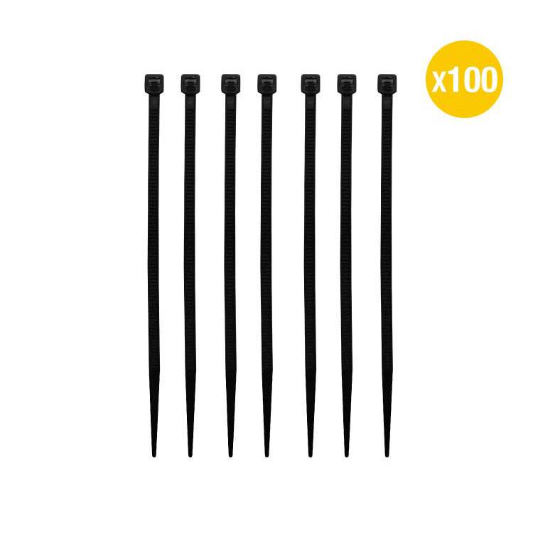 Precinto de Nylon, Negro 4.8x200mm. 100 uds.