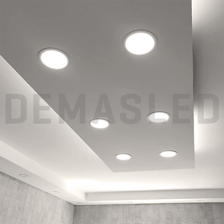 Panel LED Redondo Blanco de 22.3cm 18W 1230lm Neutro, de empotrar