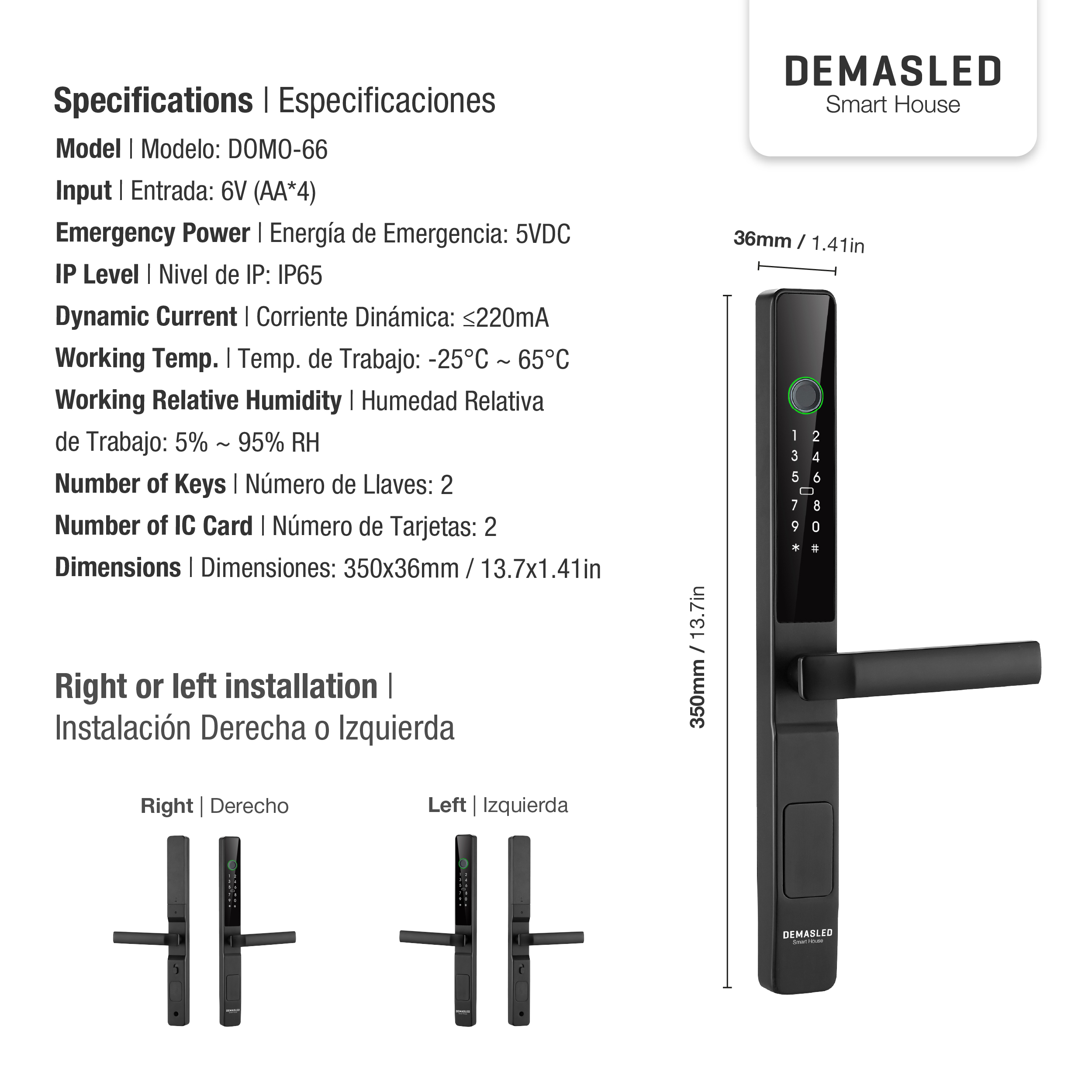 Cerradura para Exterior Biométrica Smart WiFi 