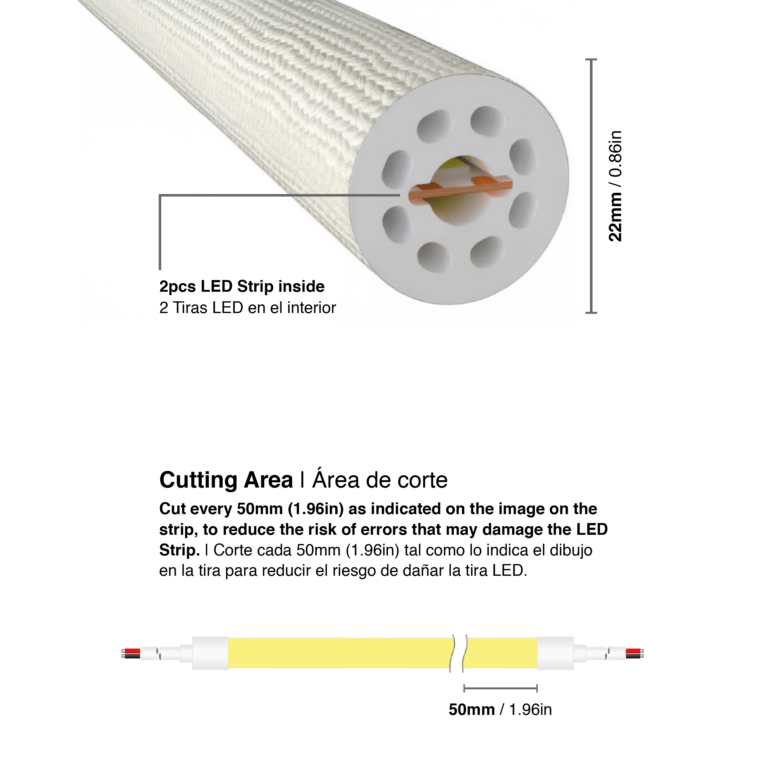 Tira LED Neón Flexible SMD2835, 24V 24W/m, Blanco Frío 240LEDs/m, 5m