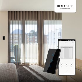 Tecla Smart WiFi Switch de Cortina Negro