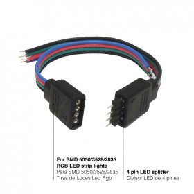 Cable conector de 4 pines para LEDs RGB (multicolor)