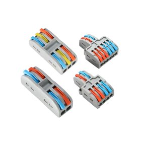 Kit de Conectores Empalme Fast Clip 2 y 3 Polos, 2x4 y 2x6 Bornera x63 piezas