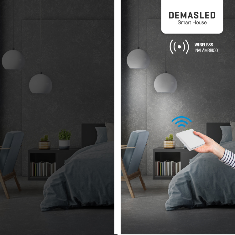 Tecla inalámbrica RF, 1 Efecto Smart House, Blanco