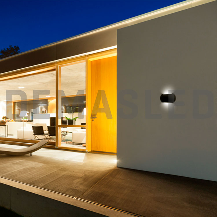 Aplique LED Exterior de Pared Bidireccional 10W IP65 Negro 18×11cm 220V Blanco Neutro