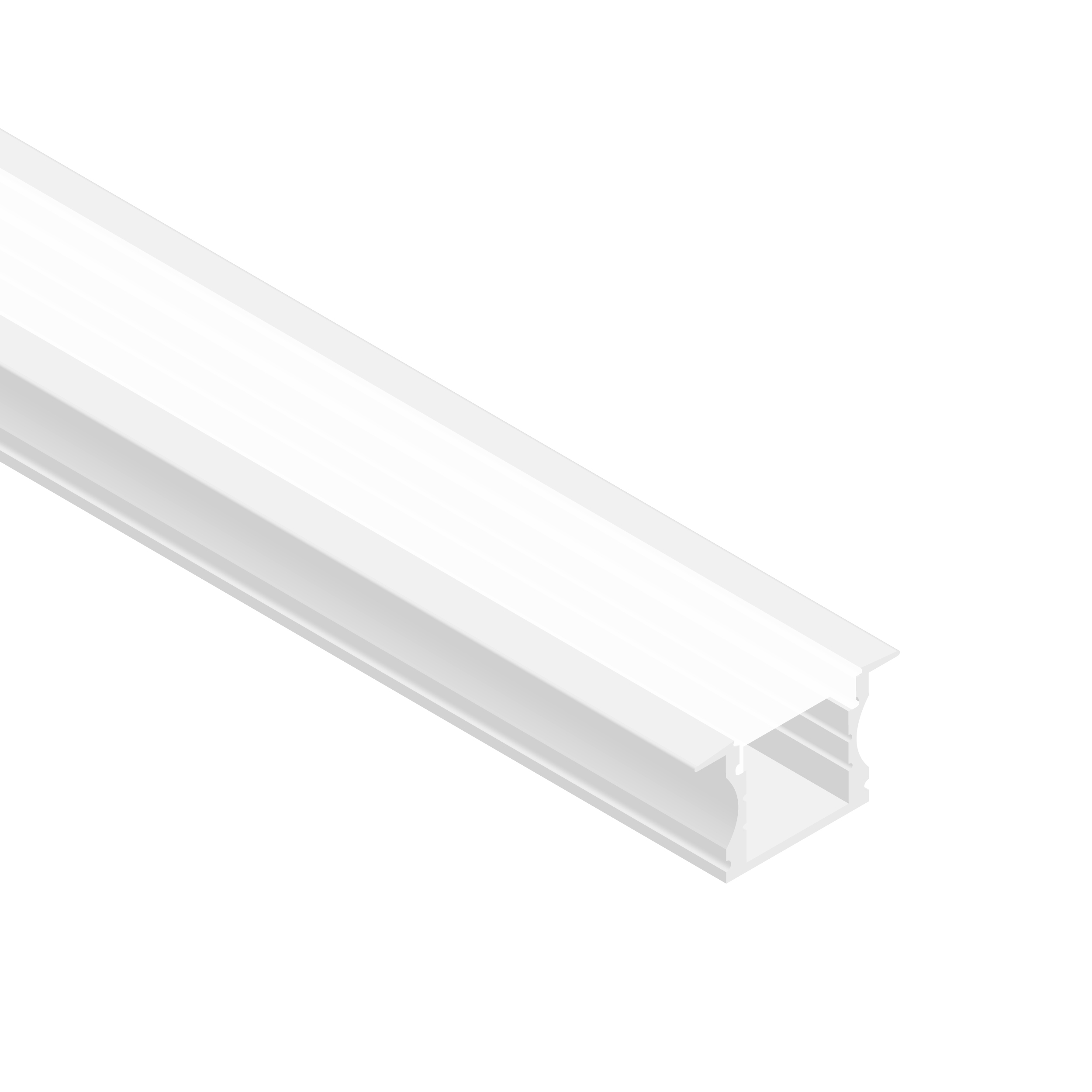 Perfil de Aluminio de Embutir 15x17mm Blanco, Cover Opal Blanco x2m