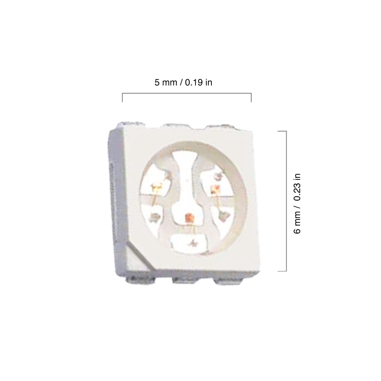 LED SMD5060 3,2V 0,18W 60mA, Amarillo 595nm, 350mcd