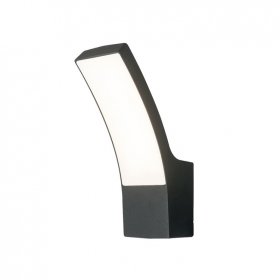 Aplique LED Exterior de Pared Curvo 12W IP65 Negro 24×16cm 220V Blanco Cálido