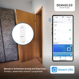 Sensor Smart WiFi Magnético para Puerta/Ventana con Sirena 2.4GHz
