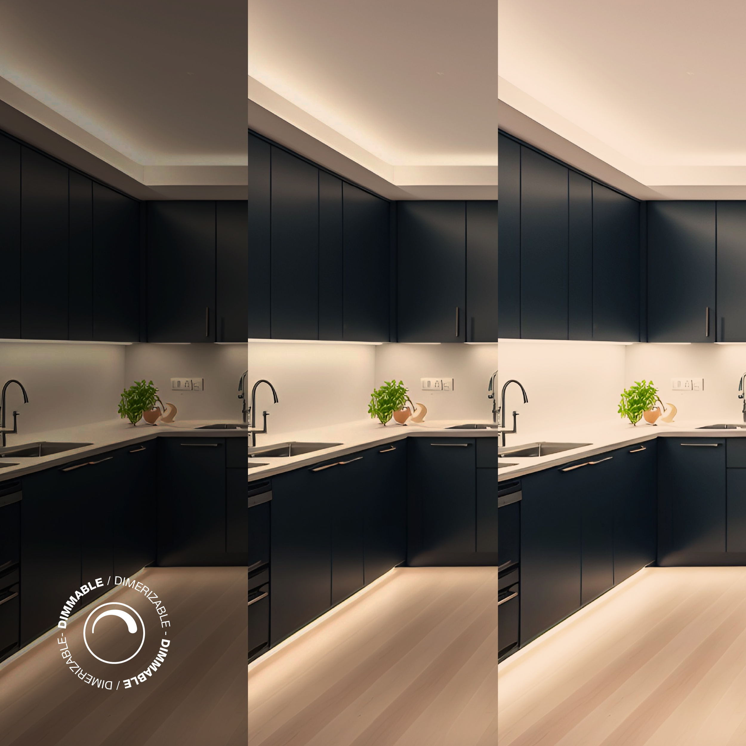 Tira LED COB 24V 40W/m Blanco Cálido 4800lm/m 1600 LEDs/m, 30mm PCB IP33 x5m 