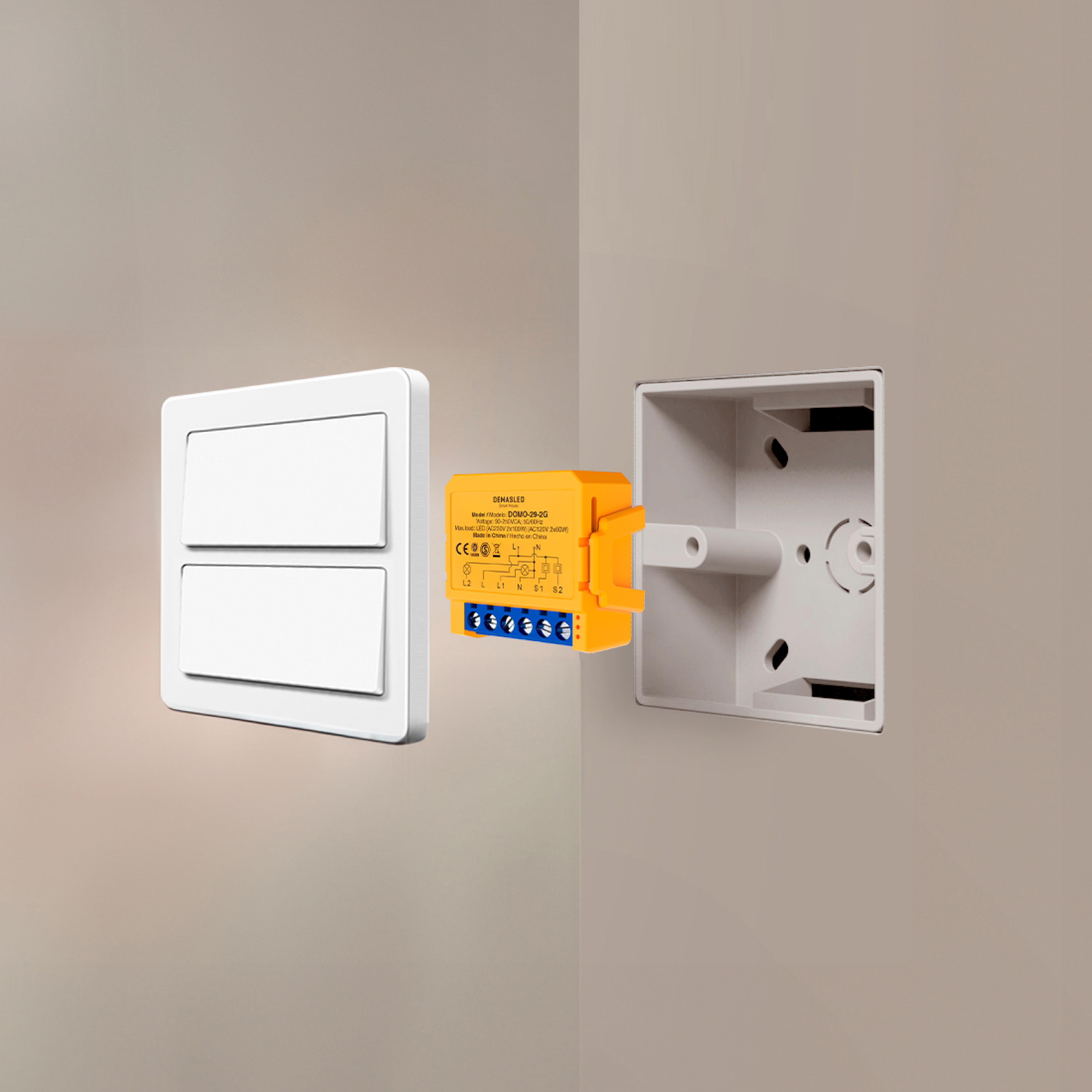 Dimmer Switch WiFi 2 Salidas AC100-240V IP20