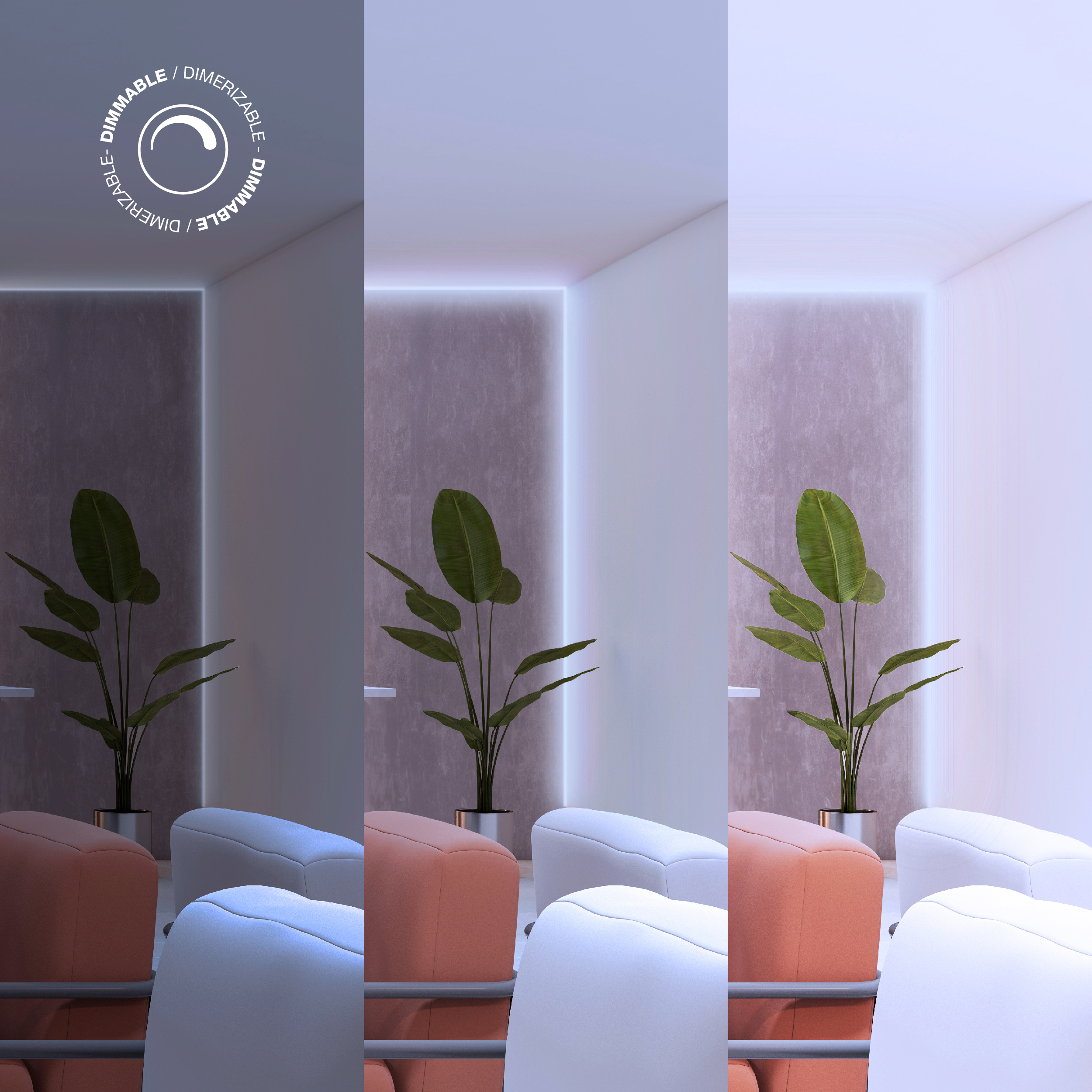 Tira LED Zig-Zag SMD2835 12V 6.9W/m Blanco Frío 495lm/m 60LEDs/m, 6mm, 5m