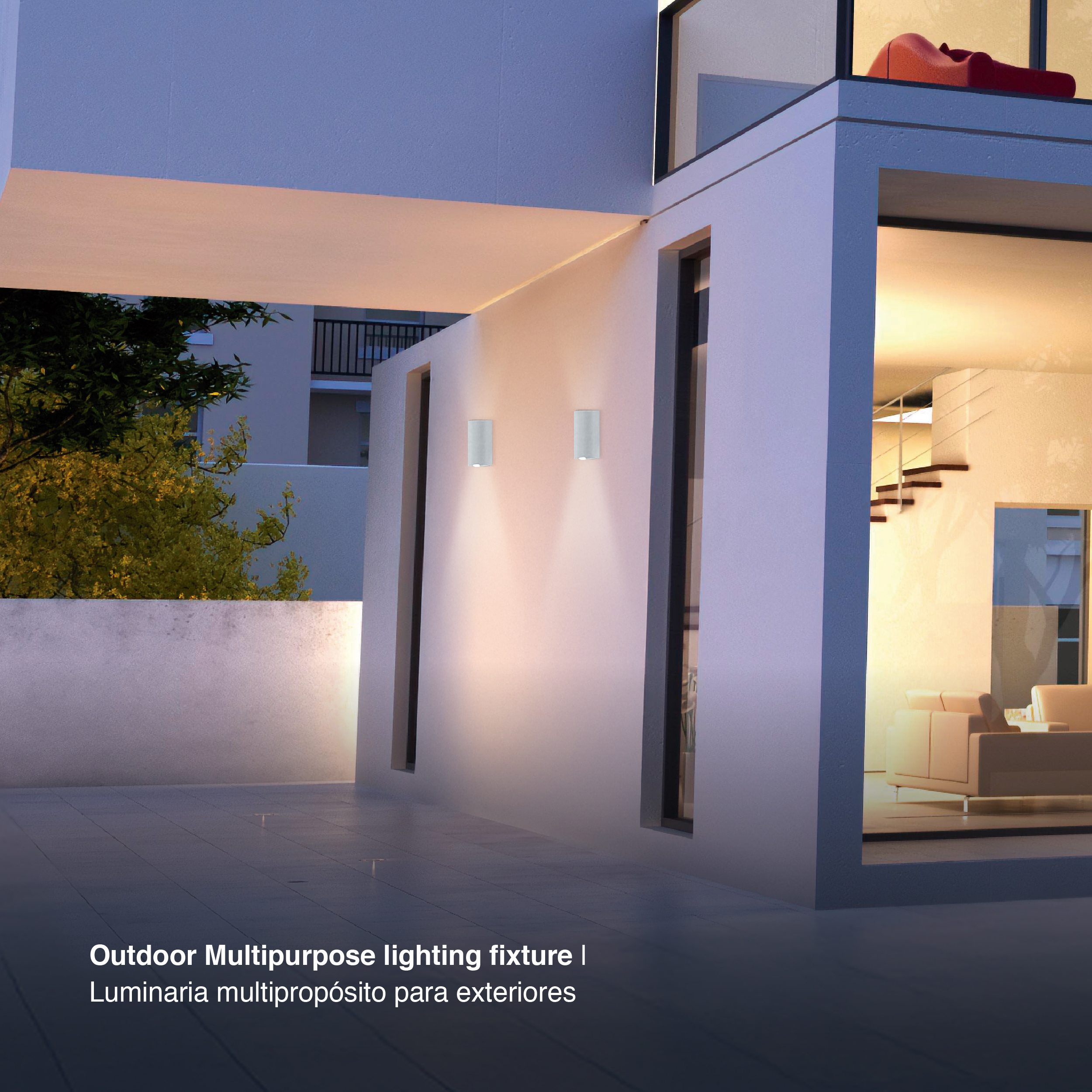 Aplique LED Exterior de Pared Bidireccional 10W IP65 Blanco 10cm 220V Blanco Neutro