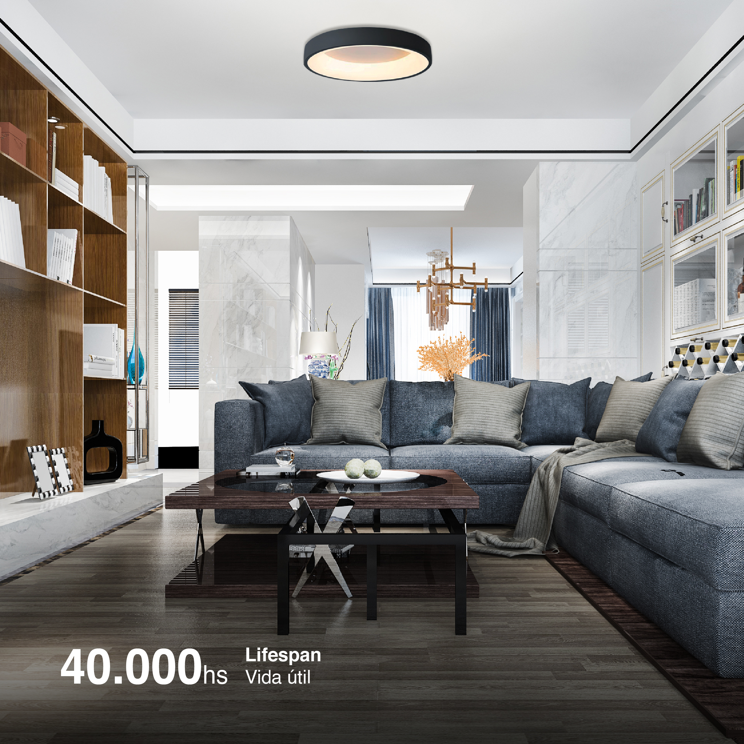 Panel LED Smart Redondo Negro Ø48x9cm 48W 210mA CCT, de Aplicar