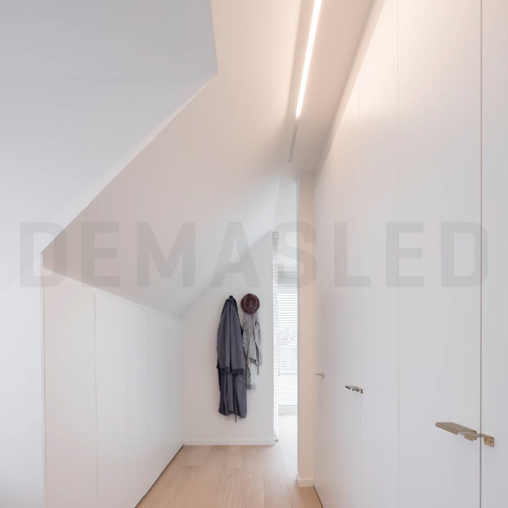 Perfil de Aluminio de Embutir 13,5x8mm Anodizado, Cover Opal Blanco x2m