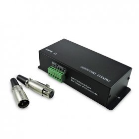 Decodificador DMX-512 RGB PWM, 12-24V 192-348W 16A, 5 canales