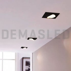 Spot Móvil Negro 8x8cm Corte 6.5cm para Lámparas GU10 y MR16