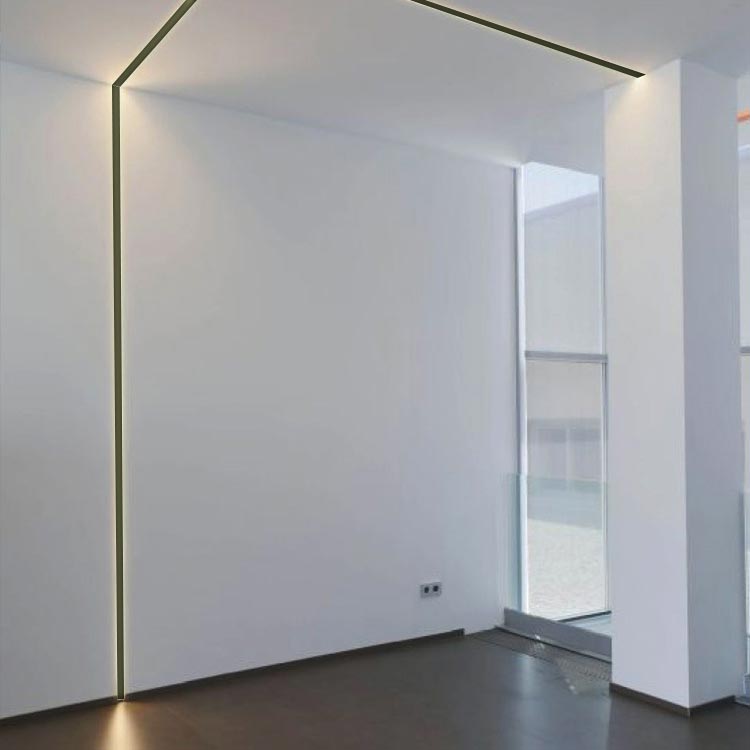 Perfil de Aluminio Flat 17x7mm Negro, Cover Opal Negro x2m