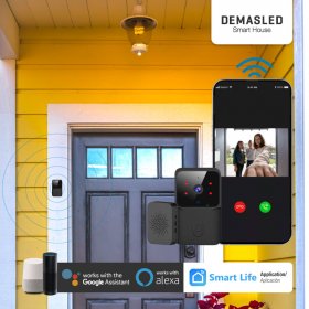 Timbre de Puerta Smart con Cámara 480p, 800mAH
