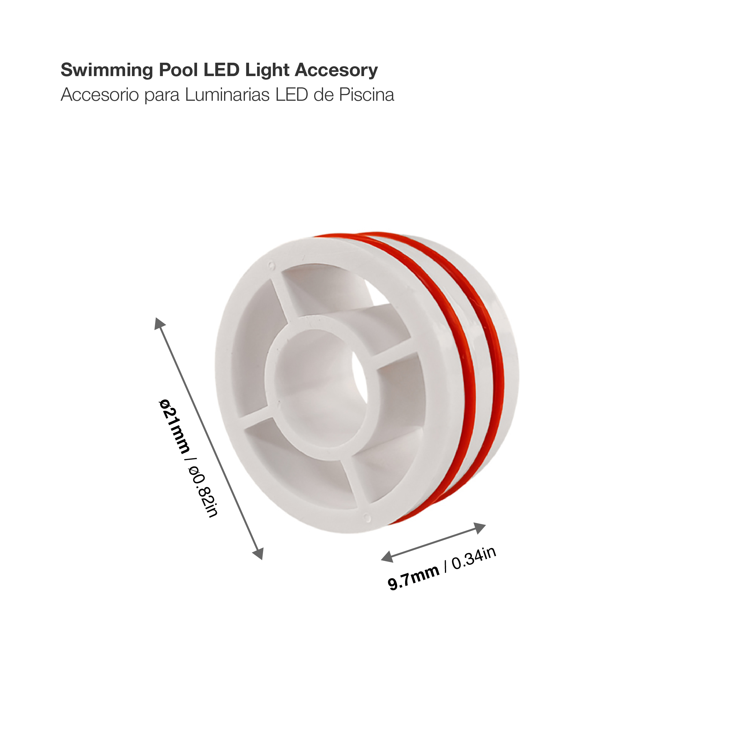 Accesorio para Luminarias de Piscina 21x9.7mm