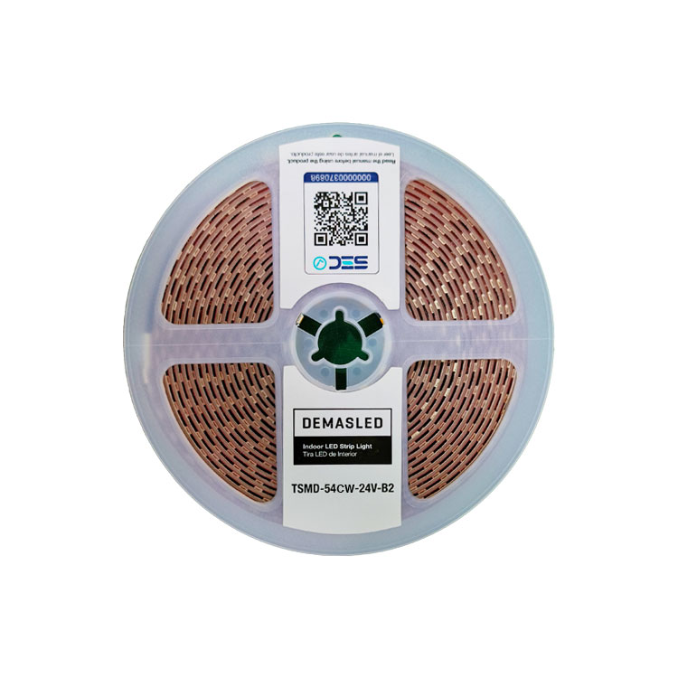 Tira LED SMD2835, 24V 12W/m Blanco frio 5000-5500ºK 1200 lm/m 120 LEDs/m, 5m
