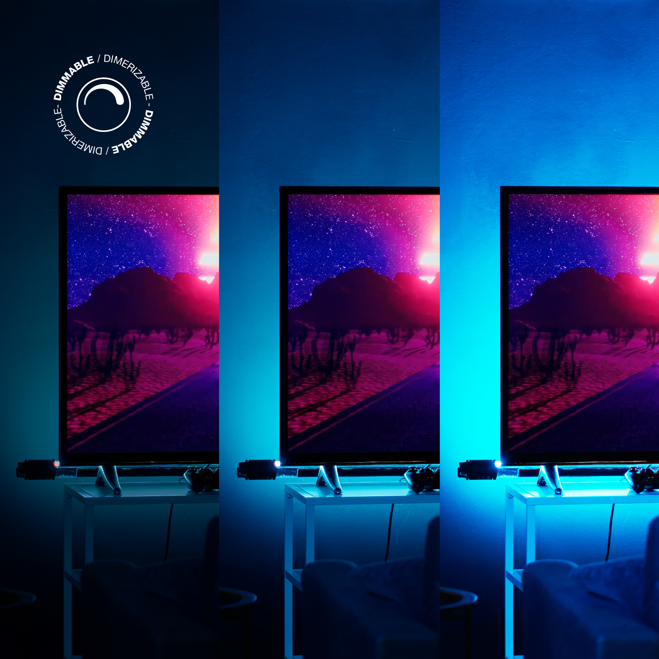 Tira LED COB 24V 16W/m RGB+CCT 860lm/w 840LEDs/m, 12mm PCB x5m