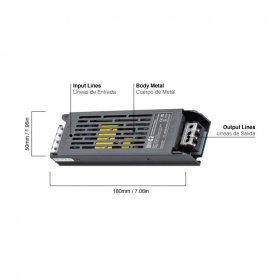 Fuente de Alimentación Switching 12V 200W 16,5A Interior