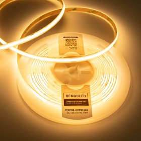 Tira LED COB 24V 11W/m Blanco Cálido 924lm/m 480 LEDs/m 8mm IP65, 5m