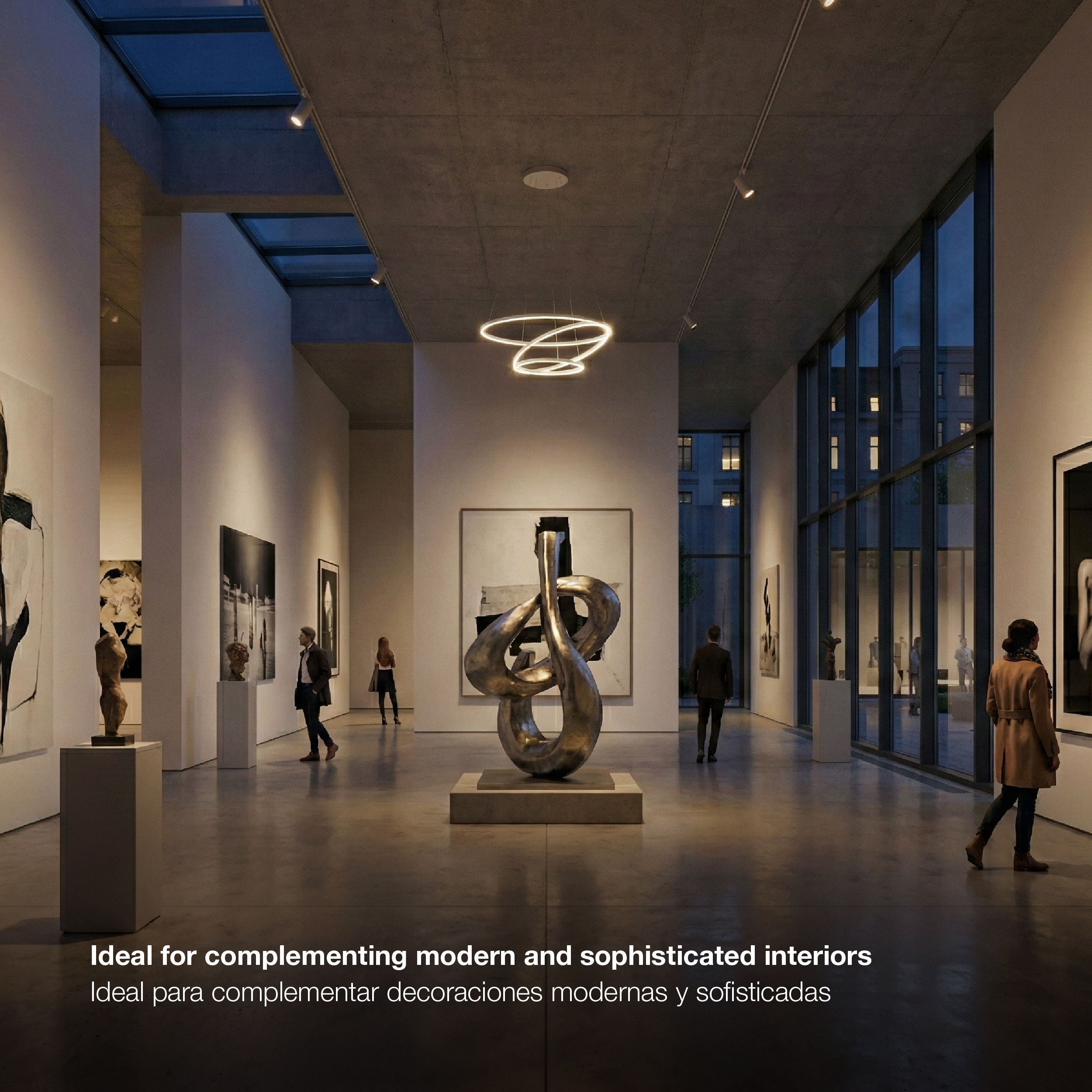 Lámpara LED Suspendida Blanco Ø80cm, 62W, Blanco Cálido 3000K, 3720lm