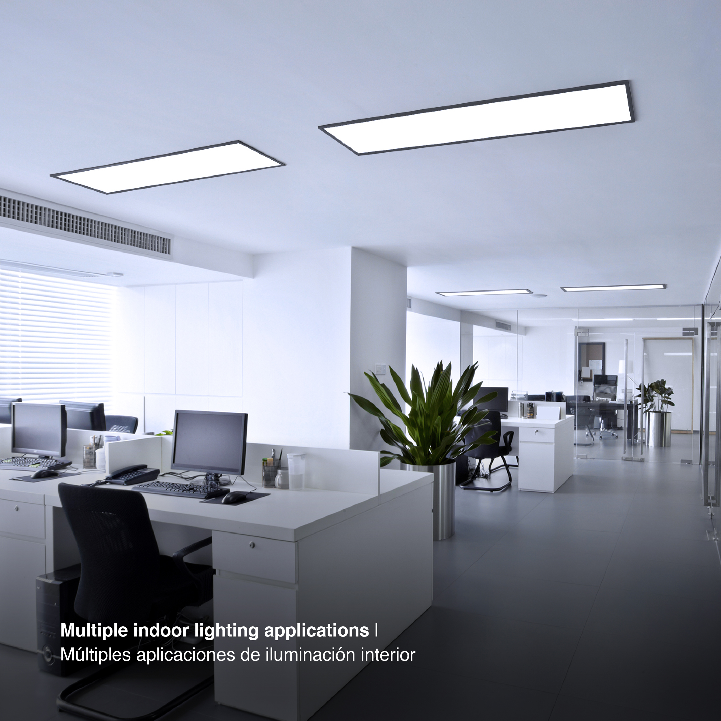 Panel BACKLIGHT LED Negro 48W, 30 x 120cm, blanco Frío Aplicar