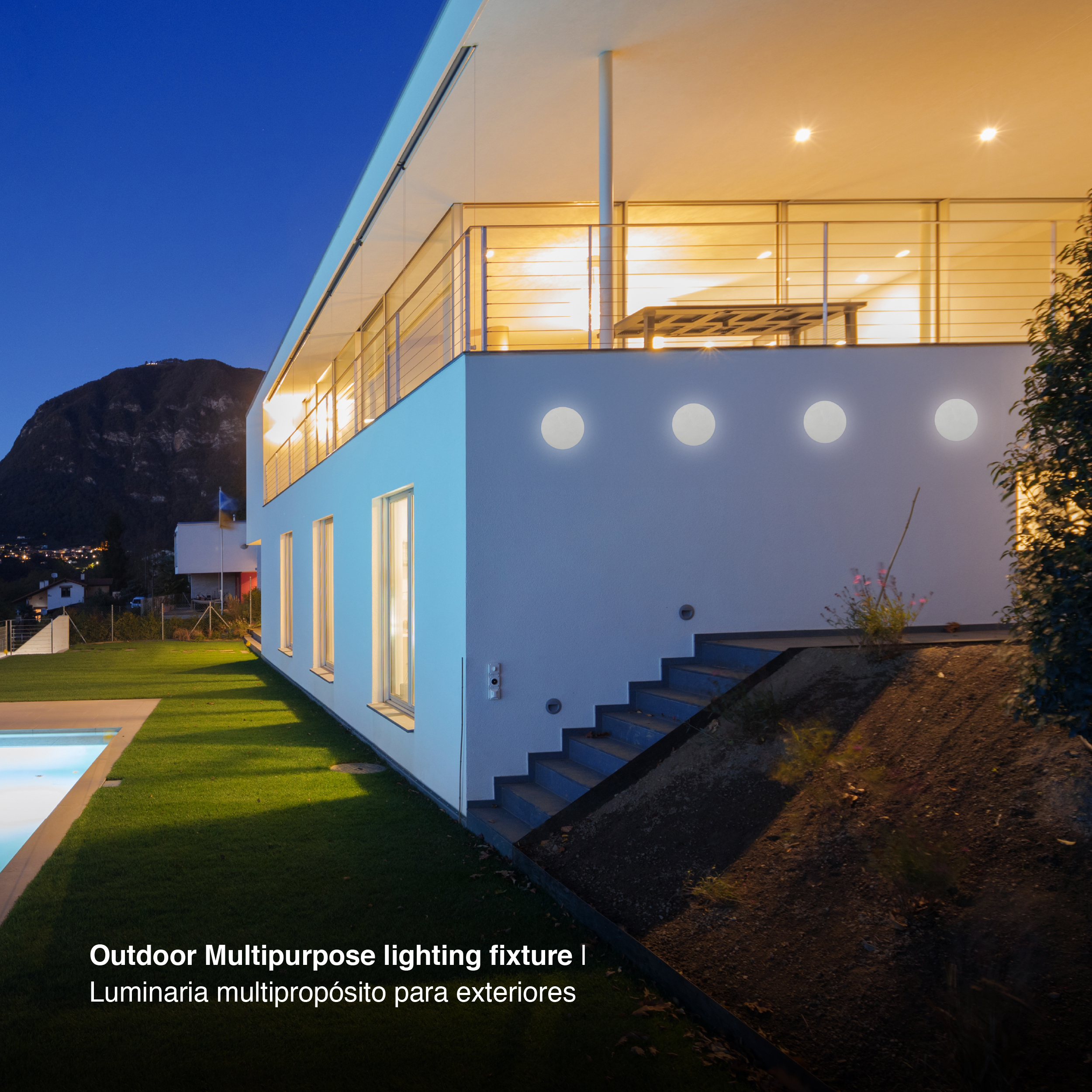 Aplique LED Exterior de Pared Redondo 12W IP65 Blanco 15cm 220V Blanco Neutro