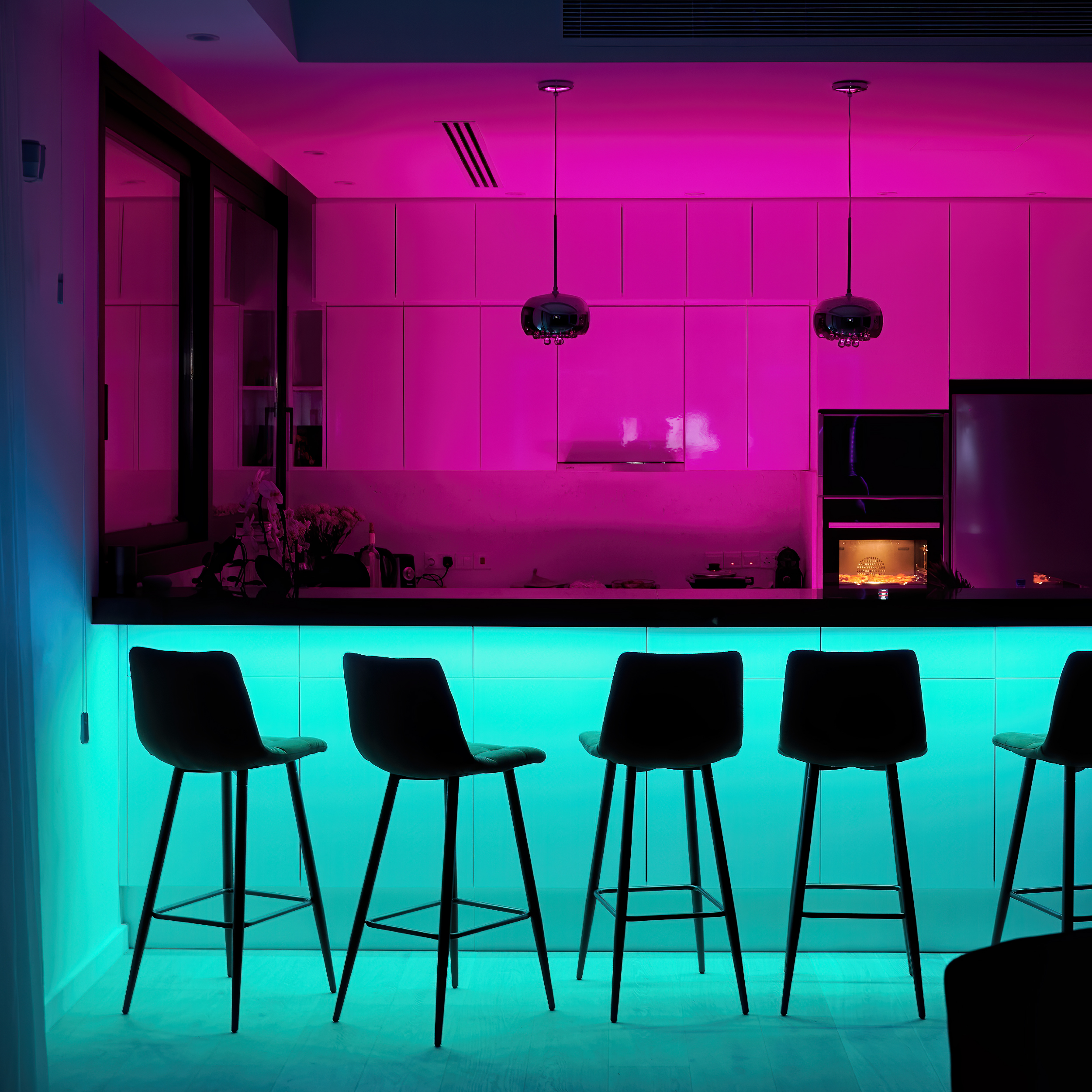 Tira LED COB Pixel 24V 21W/m RGB+Blanco Frío 6000°K, 10mm PCB IP33 x5m