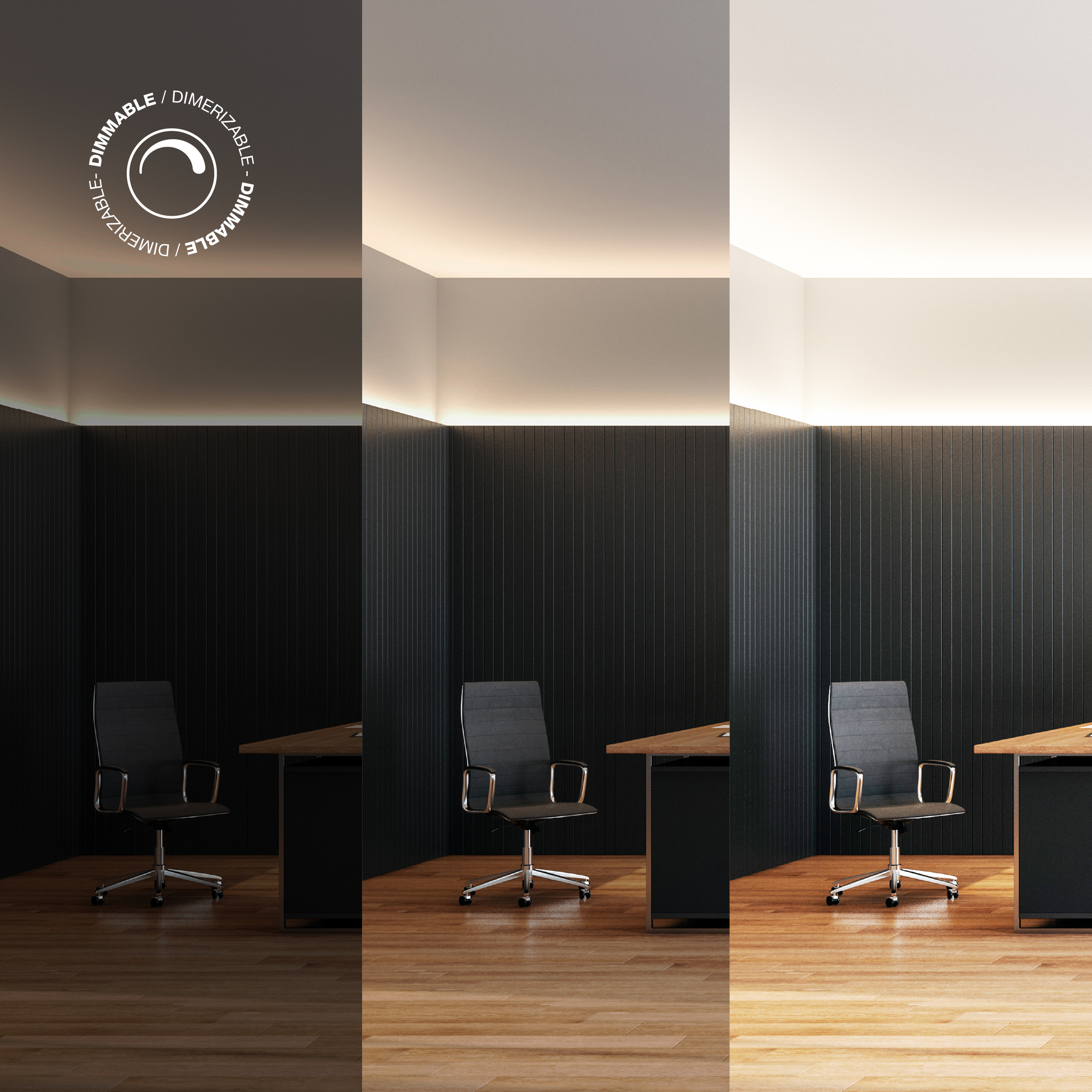 Tira LED COB 24V 16W/m CW-WW-CCT 80lm/m 608 LEDs/m, 10mm PCB x5m