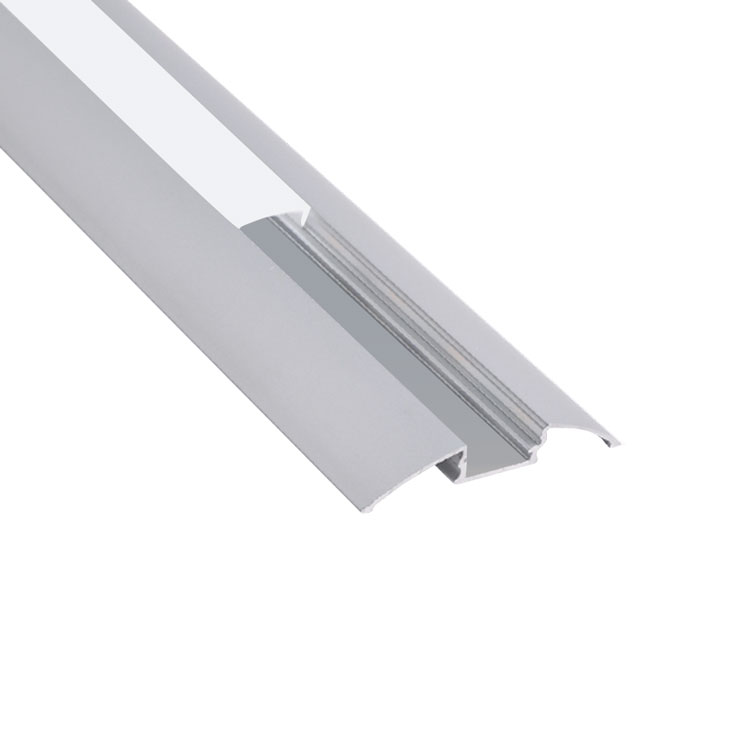 Perfil de Aluminio Curve 52x8mm Anodizado, Cover Opal Blanco x2m