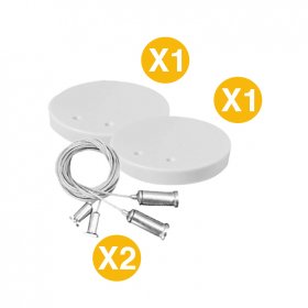 Kit de 2 tapas + 2 cables para perfil de aluminio suspendido, PER-28-2M