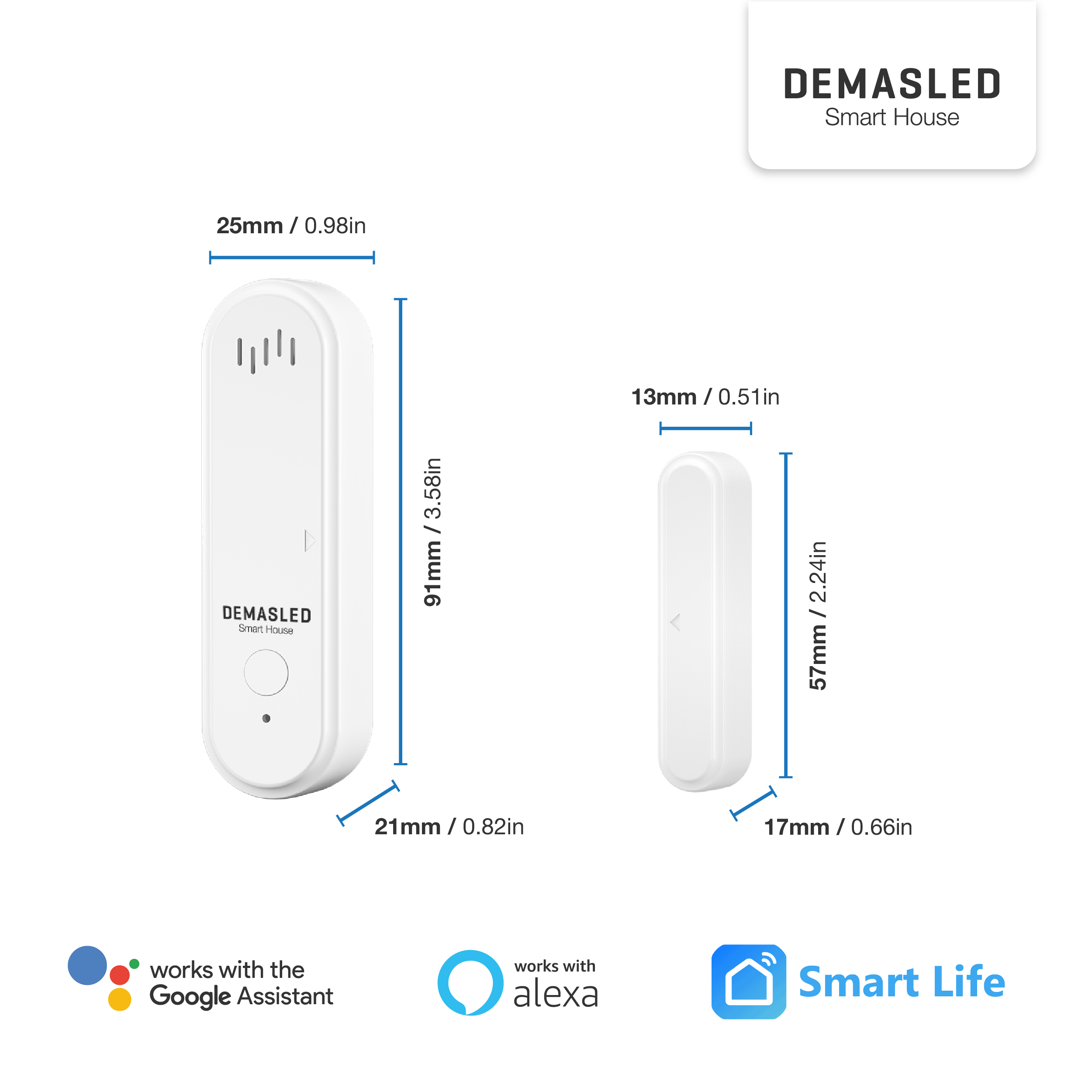 Sensor Smart WiFi Magnético para Puerta/Ventana con Sirena 2.4GHz