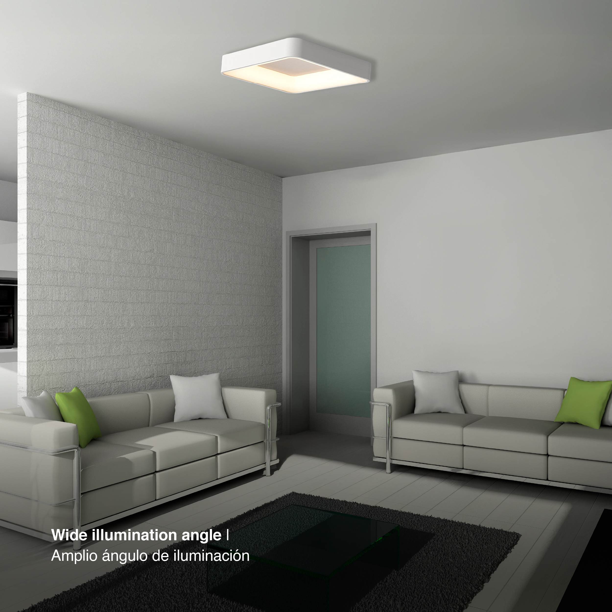 Panel LED Smart Cuadrado Blanco 60x60x9cm 60W 270mA CCT, de Aplicar