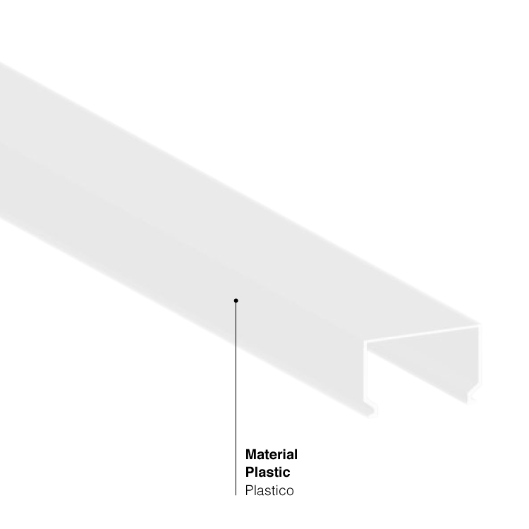 Cubierta para Perfil de Aluminio 19x11mm FLAT Blanco Opal, 2m