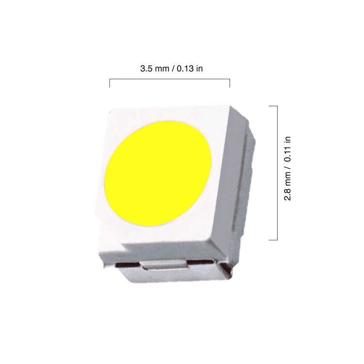 LED SMD3528 3,2V 0,06W 20mA, Blanco Frío 6.500K, 8lm