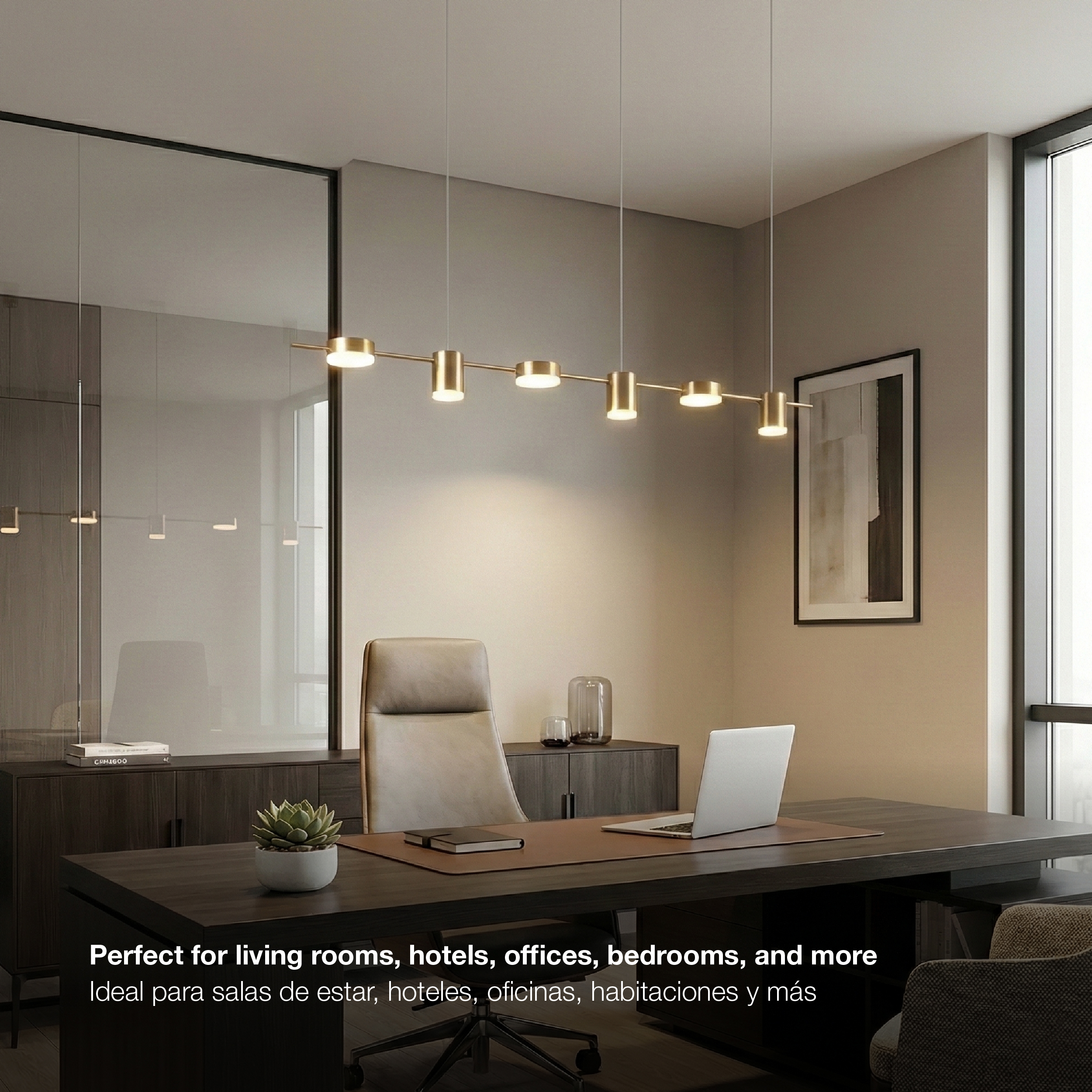 Lámpara LED Suspendida Cobre Ø1,10x1,33m, 29W Blanco Cálido 3000K