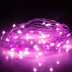 Guirnalda LED 2m, Rosa 40lm 4.5V 2.4W, 20 LEDs, IP44