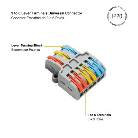 Conector Empalme Fast Clip, 3 a 6 Polos