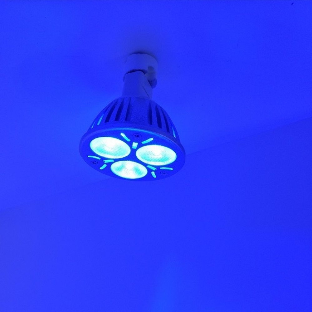 Bombilla MR16 de 3 Leds de 1 Watts Azul