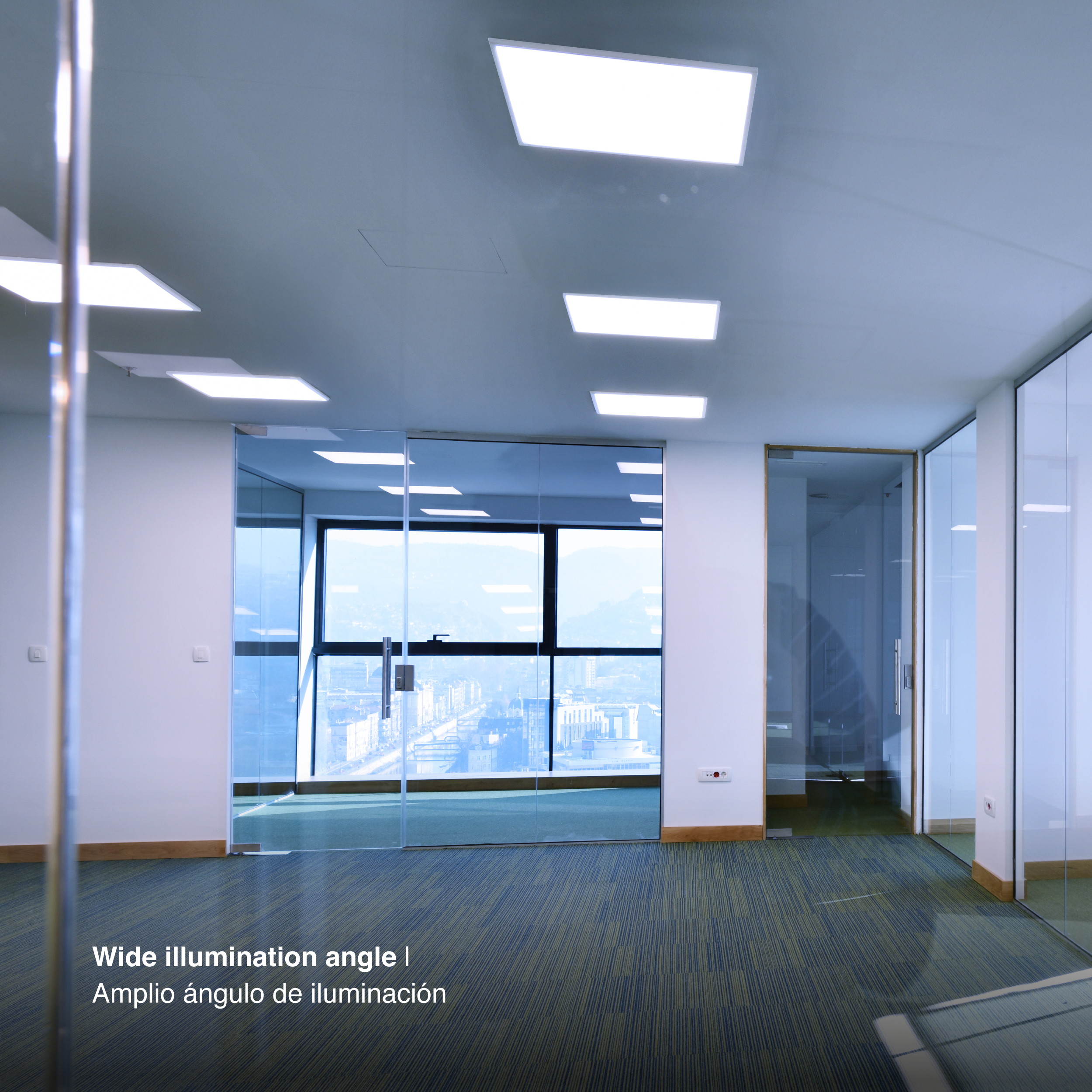 Panel LED BACKLIGHT de 60x60x3,8cm 48W 4800lm Blanco Frío, de aplicar