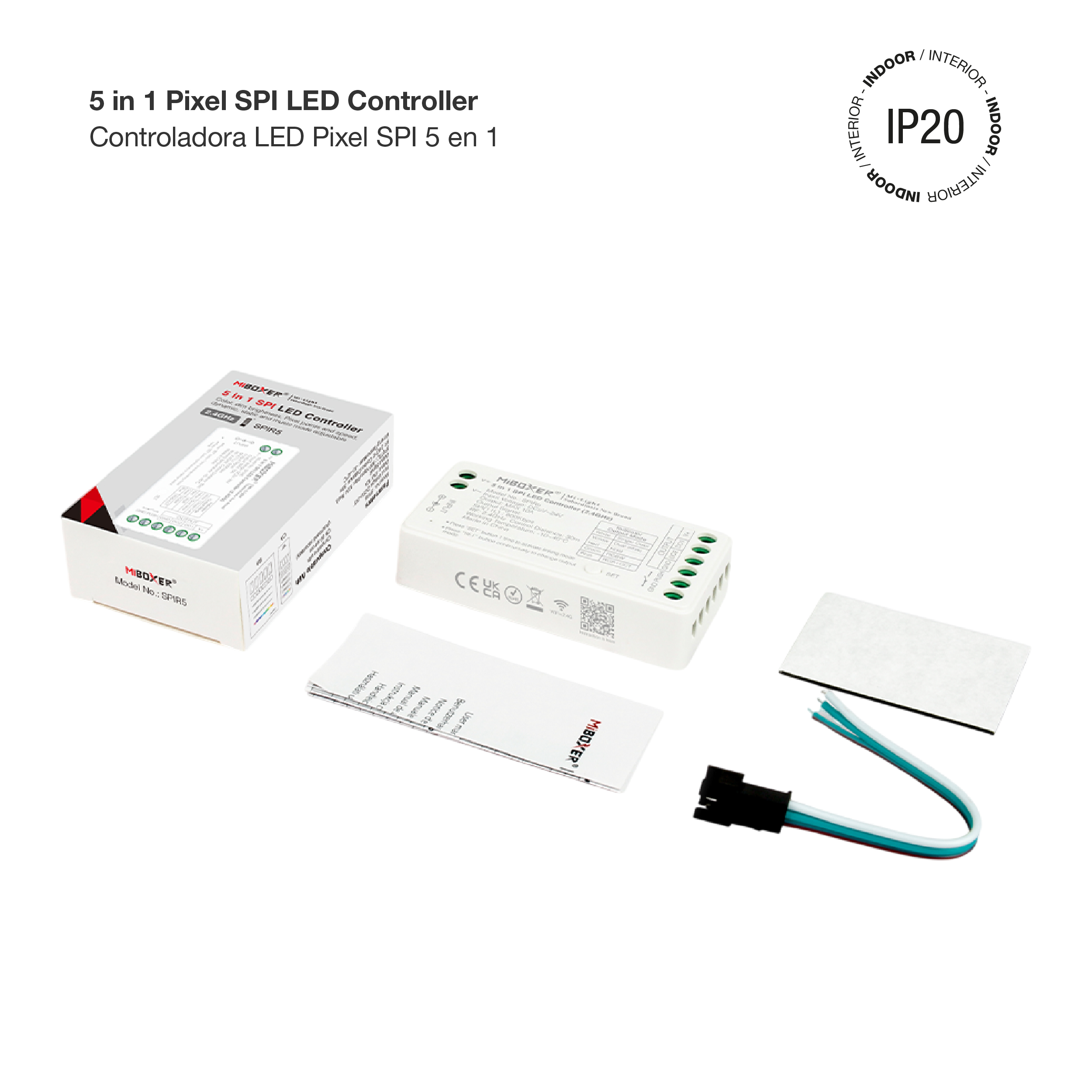 Controlador LED Pixel SPI 5 en 1 5-24V 10A máx. 2.4Ghz