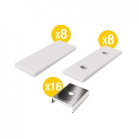 Kit de 16 tapas y 16 clips para perfil de aluminio, PER-33-2M