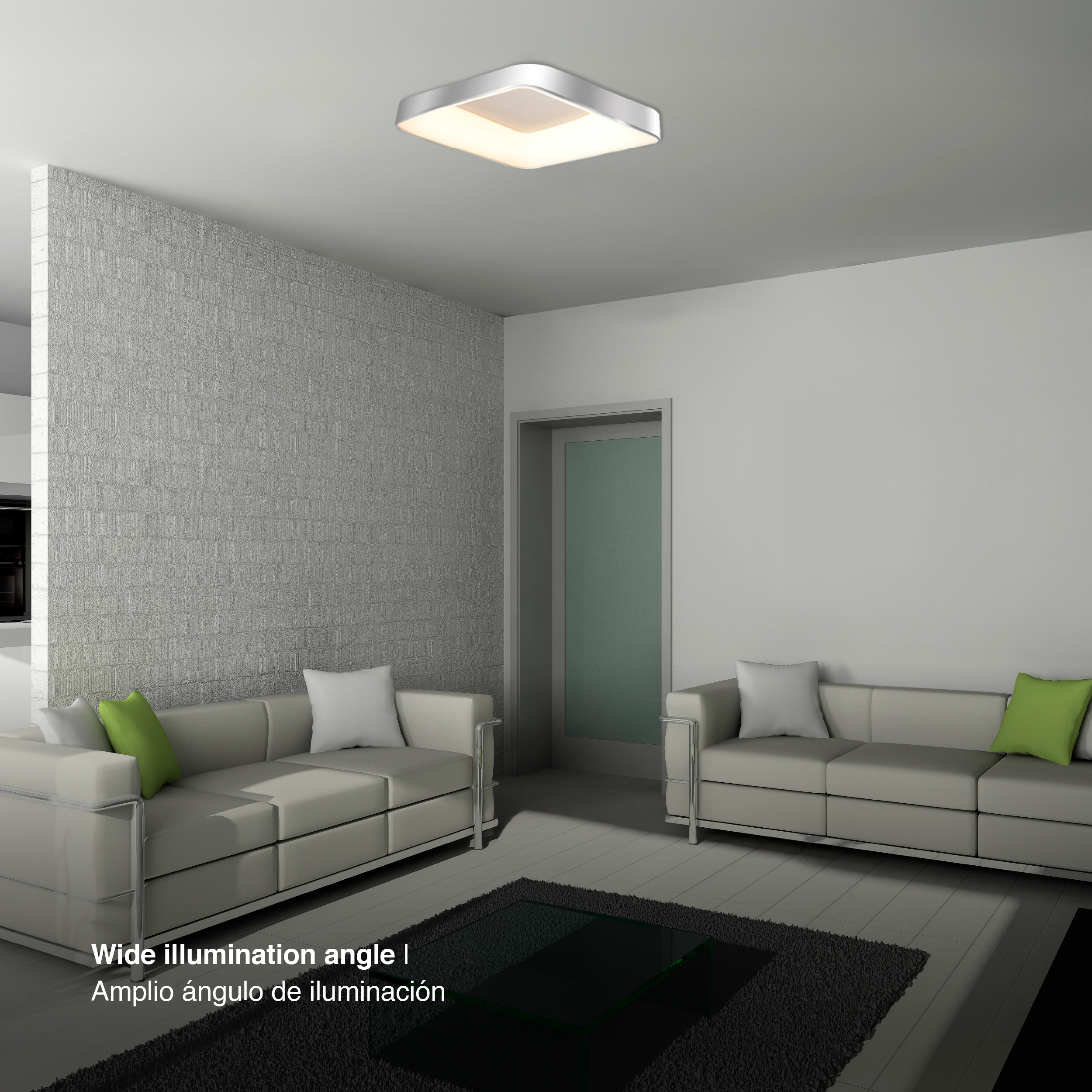 Panel LED Smart Cuadrado Níquel 60x60x9cm 60W 270mA CCT, de Aplicar